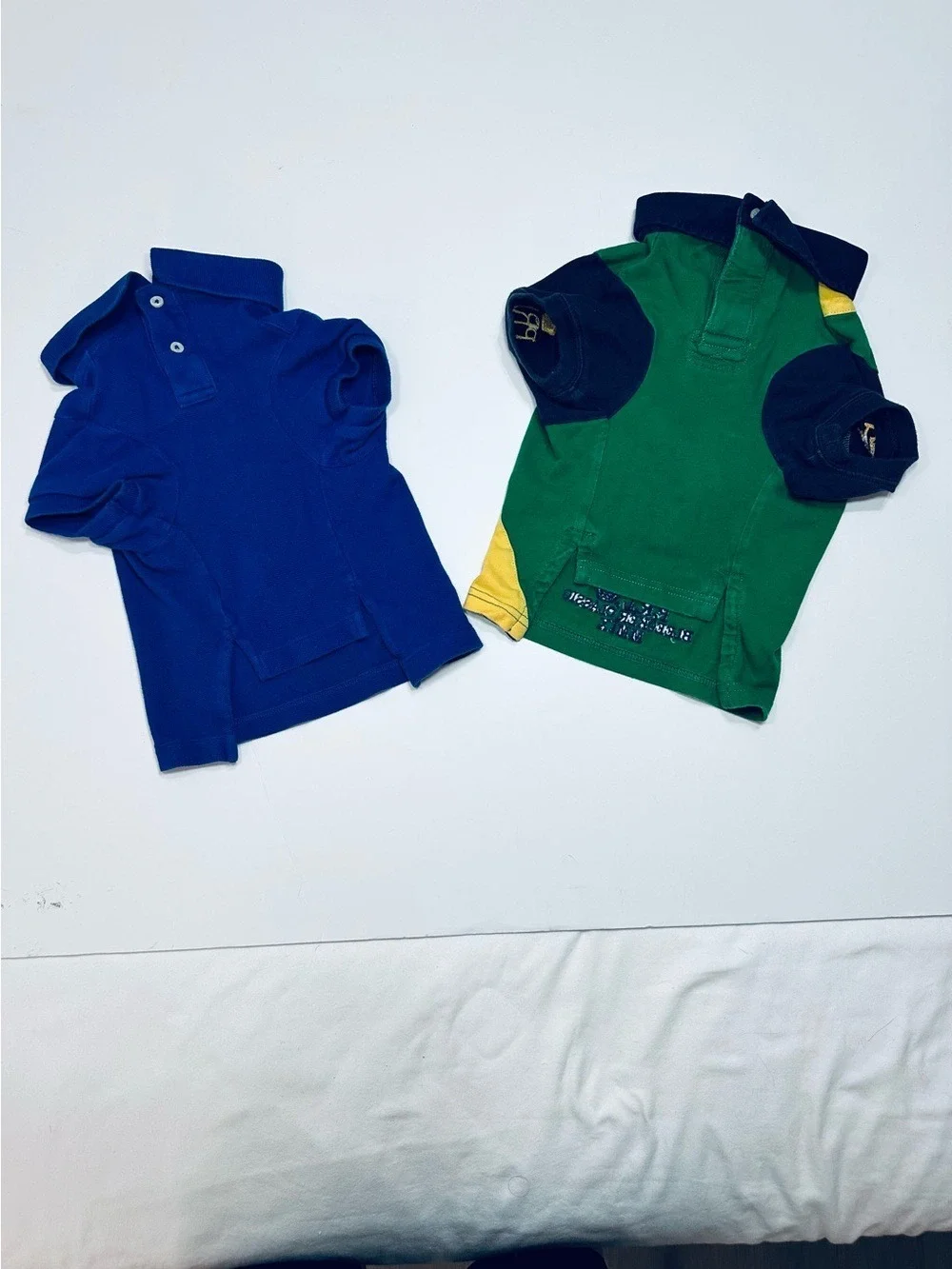 RALPH LAUREN DOG POLO SHIRT LOT OF 2 LARGE BIG PONY PET CLOTHES BLUE GREEN